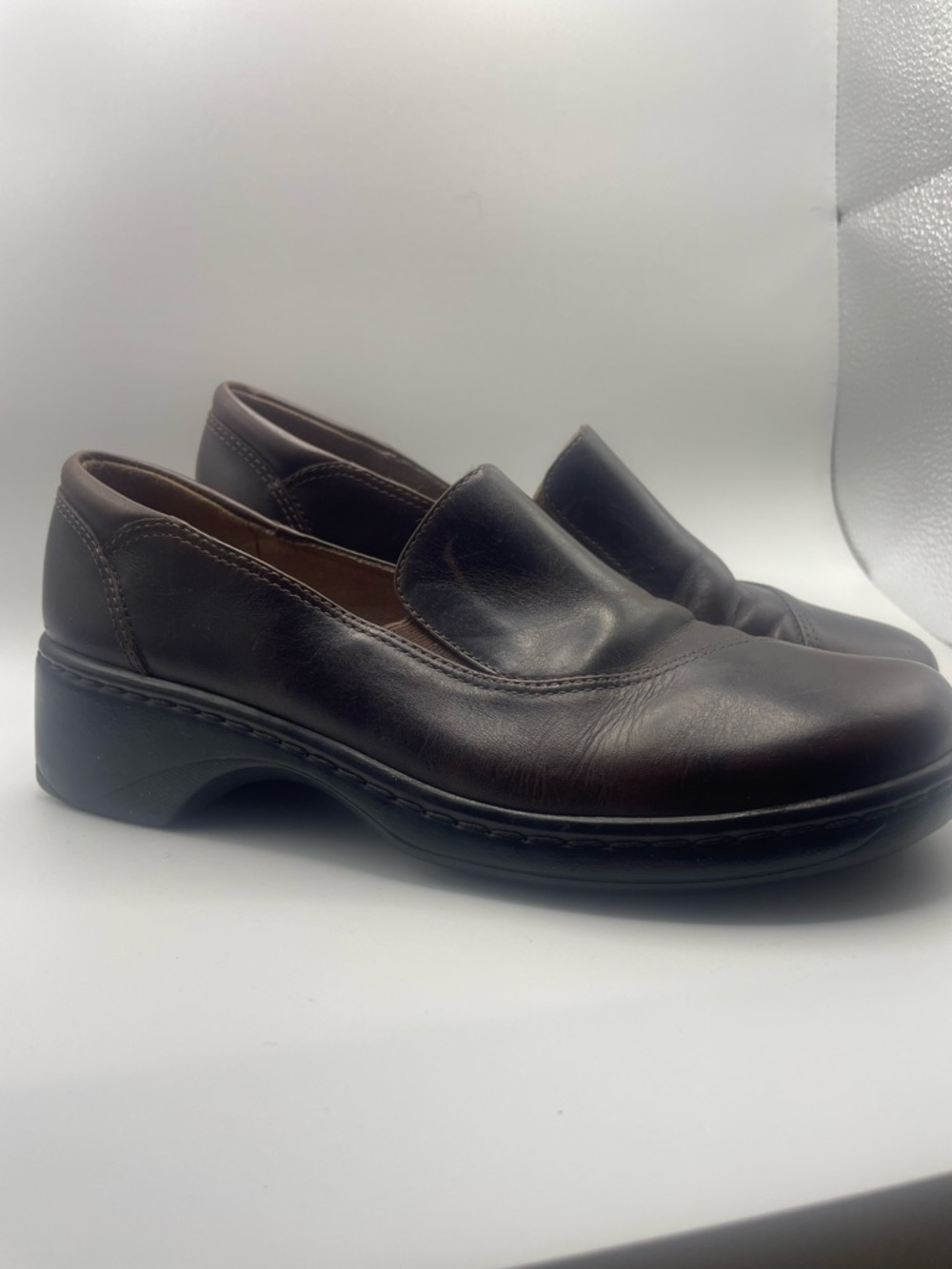 Clarks Dark Brown Leather Slip-On‎ Loafers